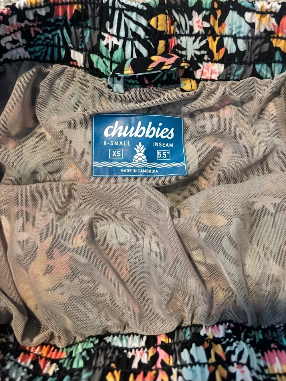 chubbies Black Tropical Floral swim trunks